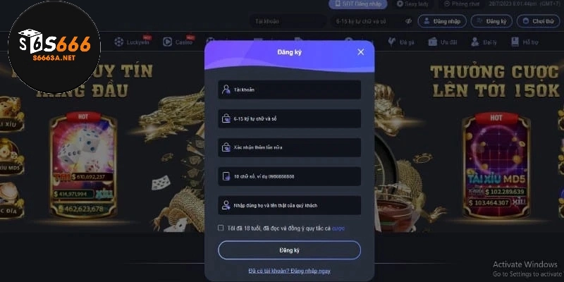 Hướng dẫn đăng kí, đăng nhập S666